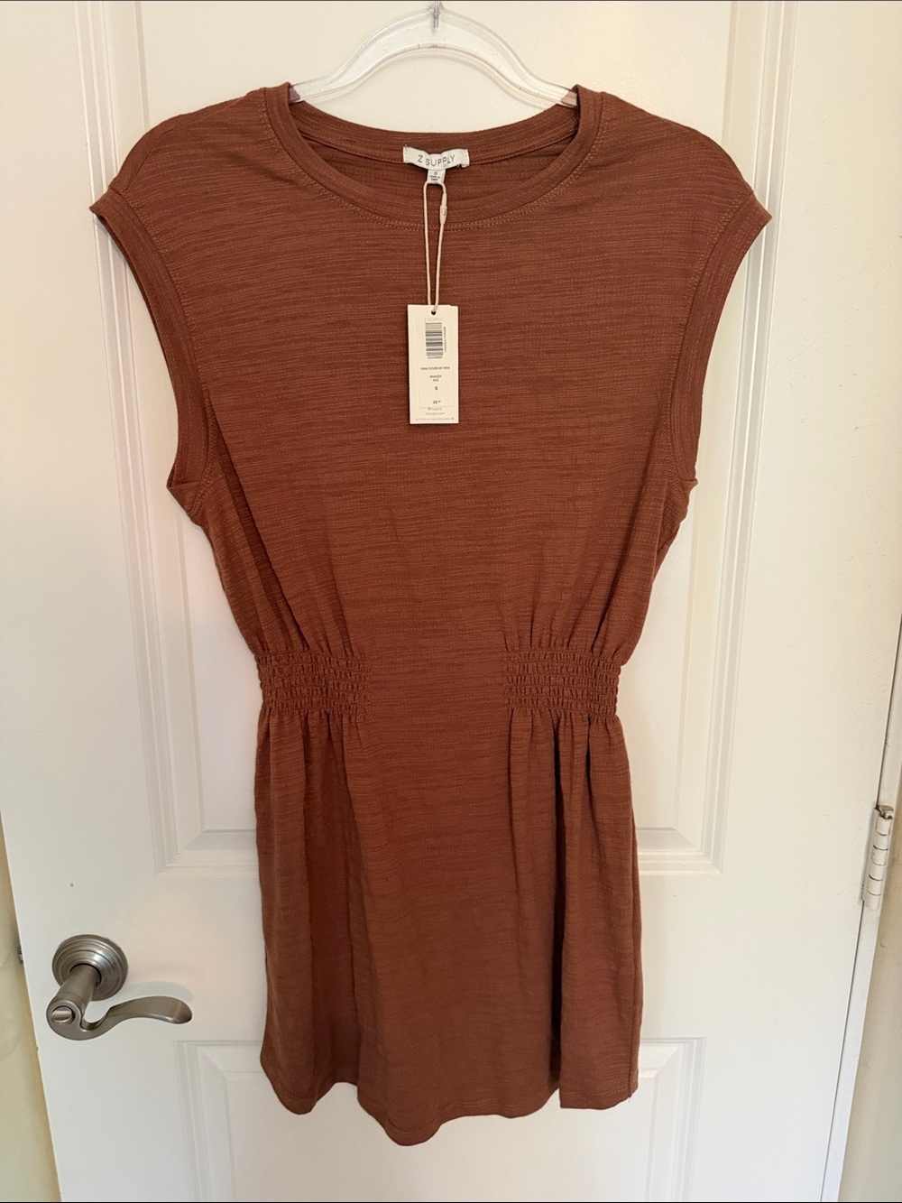 Z Supply Rust Mini Dress with Elastic Waist